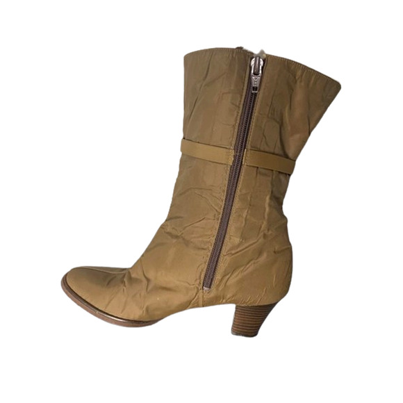 Vintage Style Womens Mid-Calf Heeled Boots Size 6.5M With Buckle - Picture 5 of 8